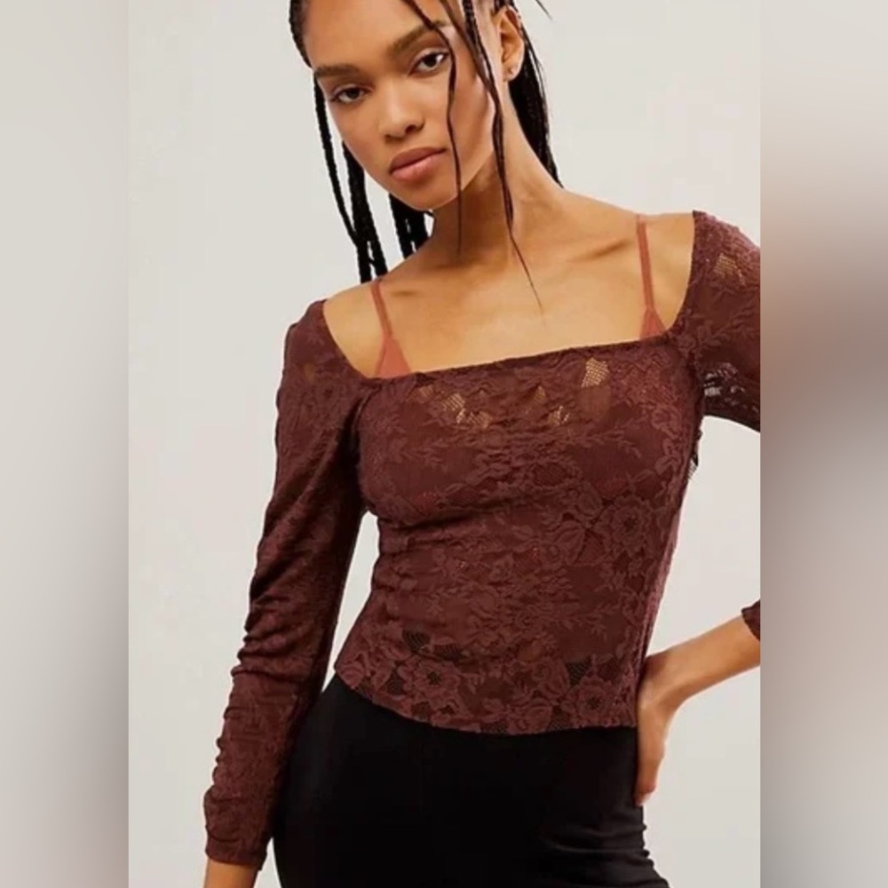 Free People In Rotation Lace Top, Size Large. NWOT.